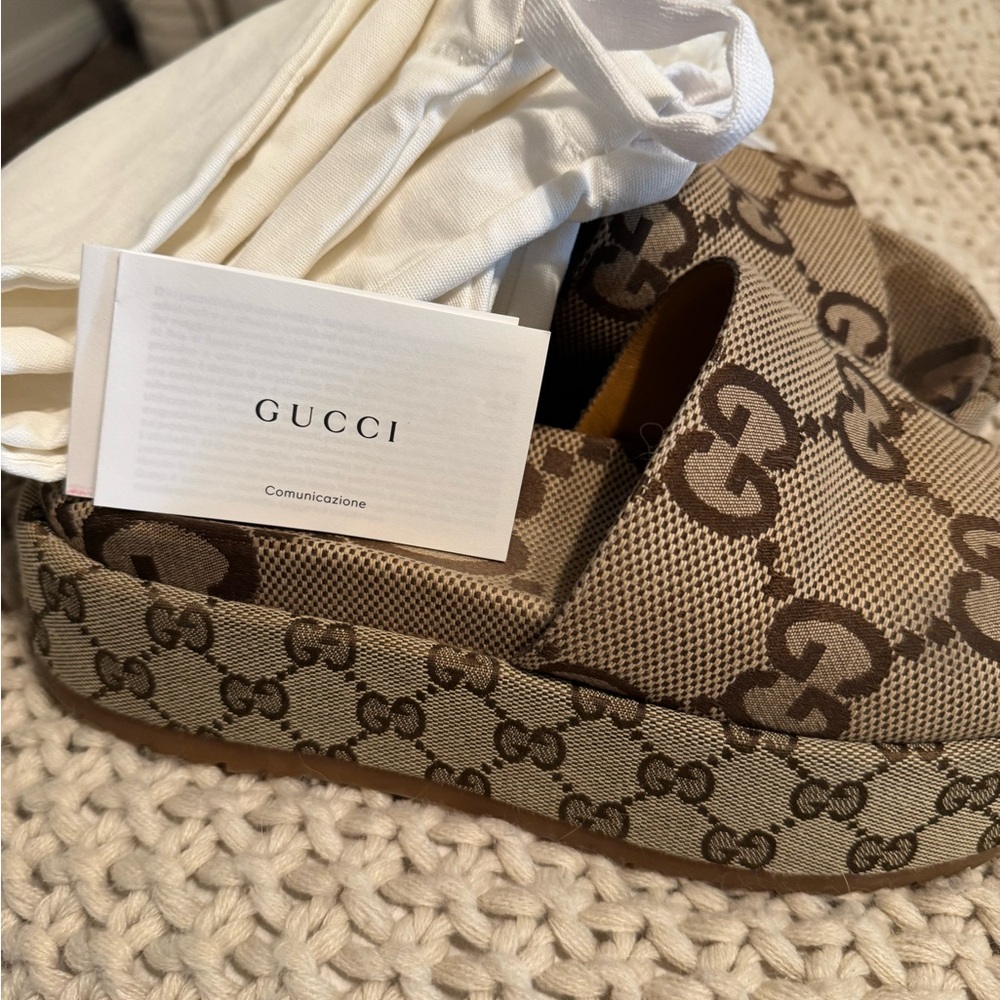 Gucci platform slides size 10